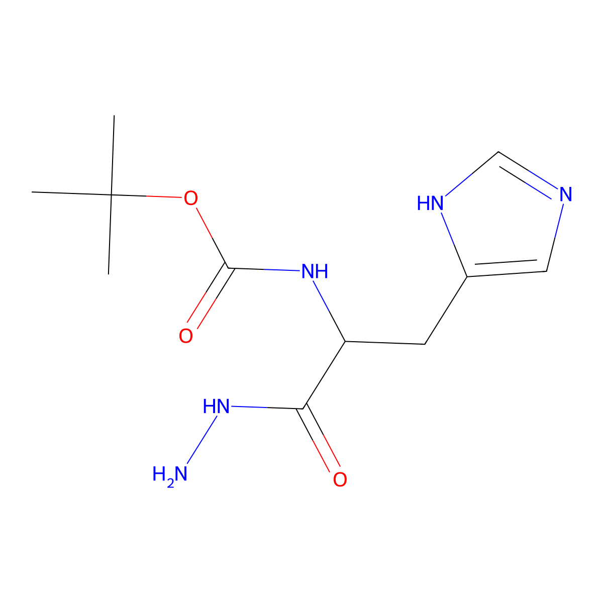 Boc-his-nhnh2 molecular structure, CAS 42002-05-1