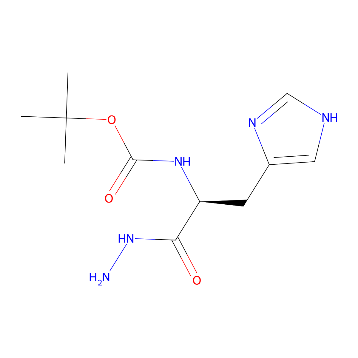 Boc-his-nhnh2 molecular structure, CAS 42002-05-1