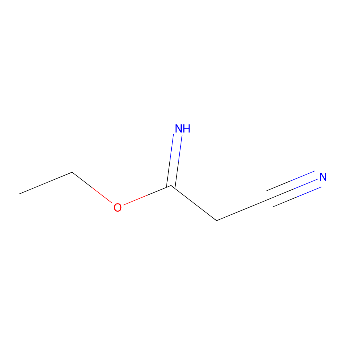 Ethyl 2-cyanoethanecarboximidate molecular structure, CAS 42003-88-3