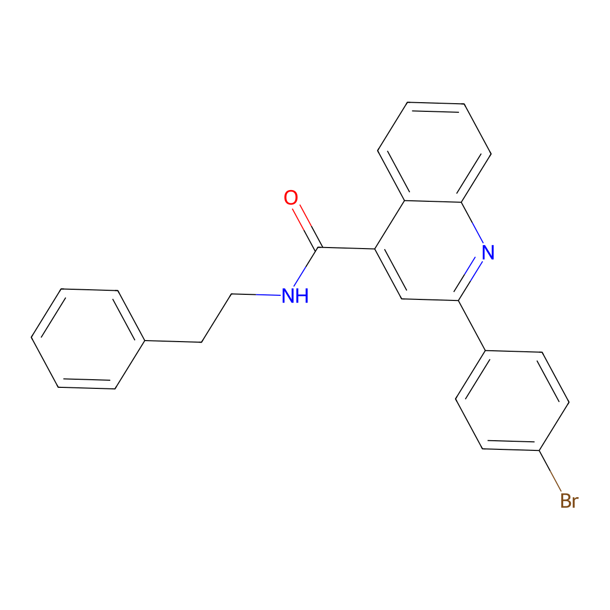 2-(4-bromophenyl)-N-(2-phenylethyl)quinoline-4-carboxamide molecular structure, CAS 420089-50-5