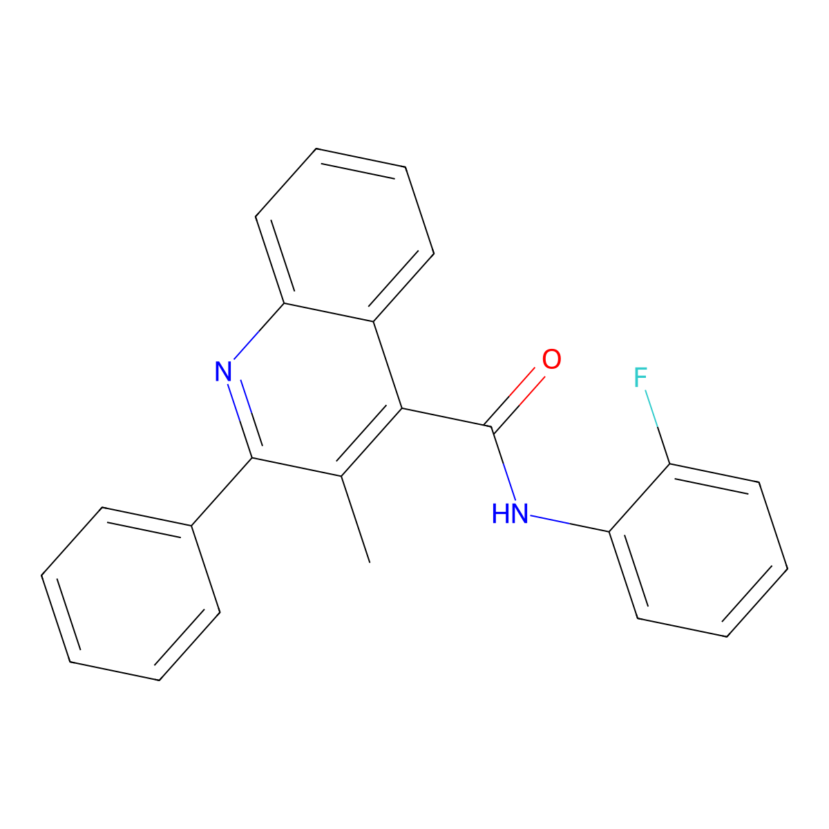 N-(2-fluorophenyl)-3-methyl-2-phenylquinoline-4-carboxamide molecular structure, CAS 420089-52-7