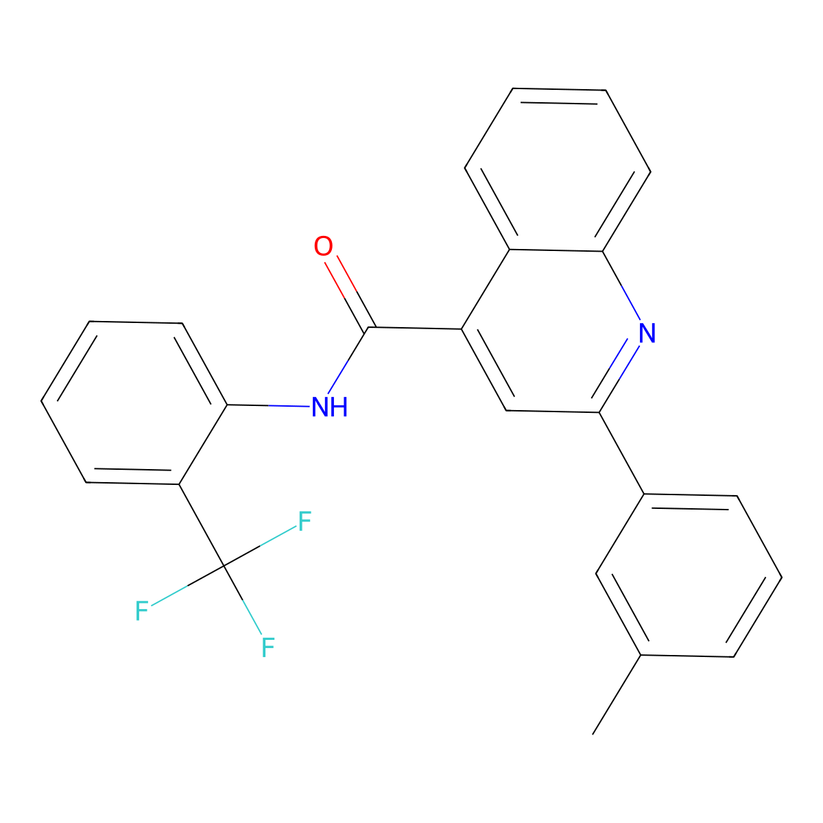 2-(3-methylphenyl)-N-[2-(trifluoromethyl)phenyl]quinoline-4-carboxamide molecular structure, CAS 420089-71-0