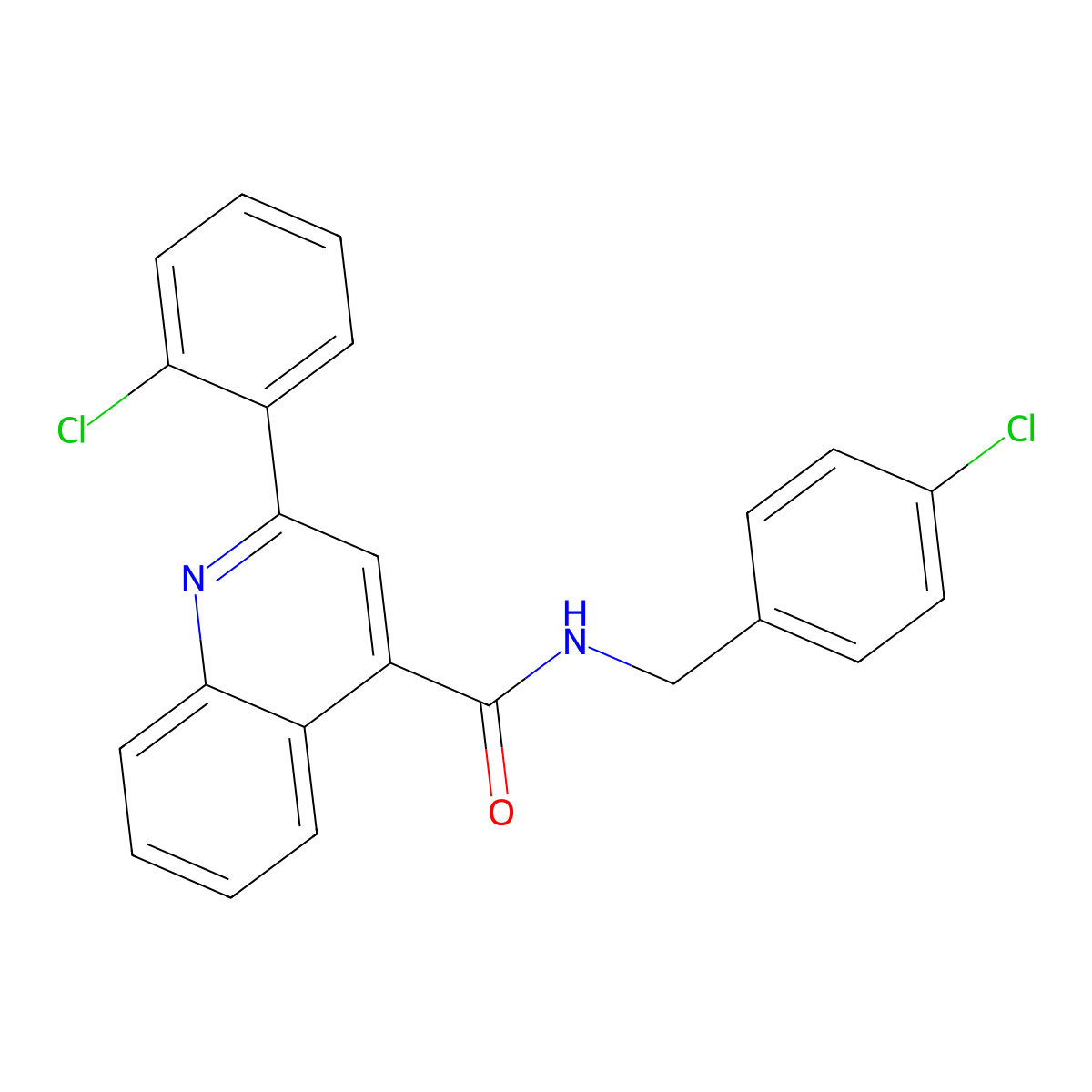 2-(2-chlorophenyl)-N-[(4-chlorophenyl)methyl]quinoline-4-carboxamide molecular structure, CAS 420089-85-6