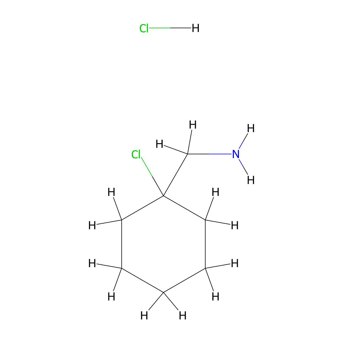 (1-Chlorocyclohexyl)methanamine hydrochloride molecular structure, CAS 42009-83-6