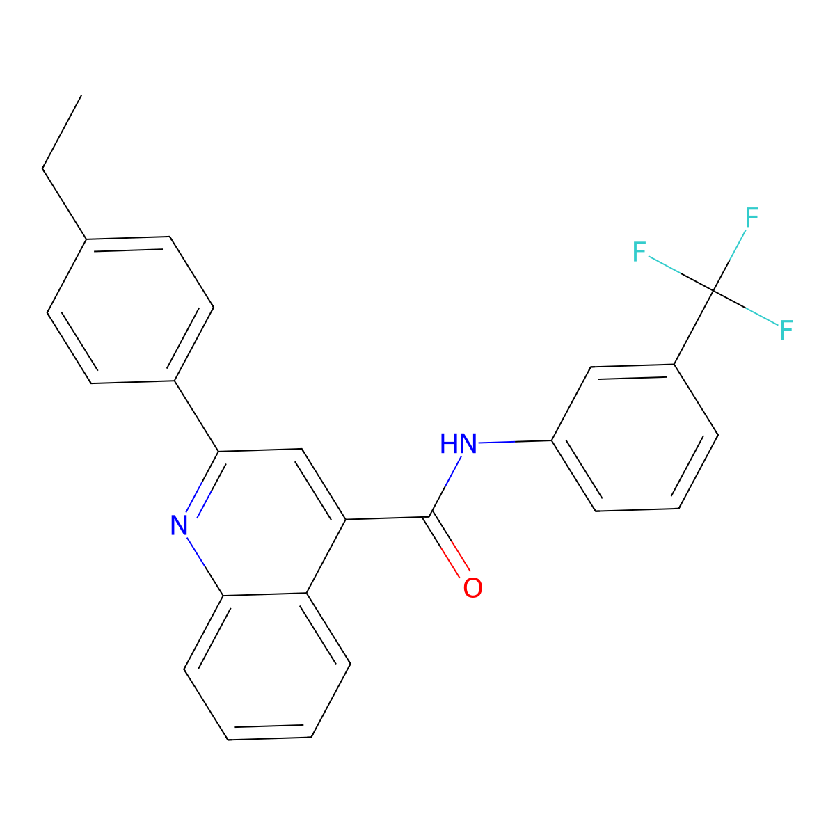 2-(4-ethylphenyl)-N-[3-(trifluoromethyl)phenyl]quinoline-4-carboxamide molecular structure, CAS 420090-02-4