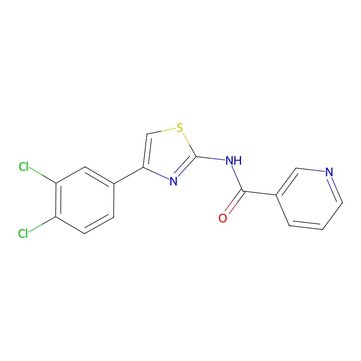N-[4-(3,4-dichlorophenyl)-1,3-thiazol-2-yl]pyridine-3-carboxamide molecular structure, CAS 420090-03-5