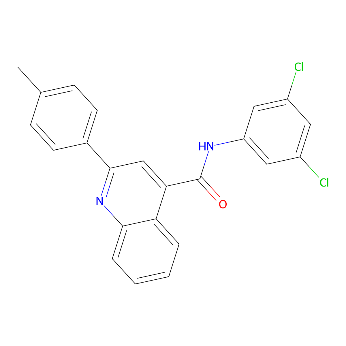 N-(3,5-dichlorophenyl)-2-(4-methylphenyl)-4-quinolinecarboxamide molecular structure, CAS 420090-23-9