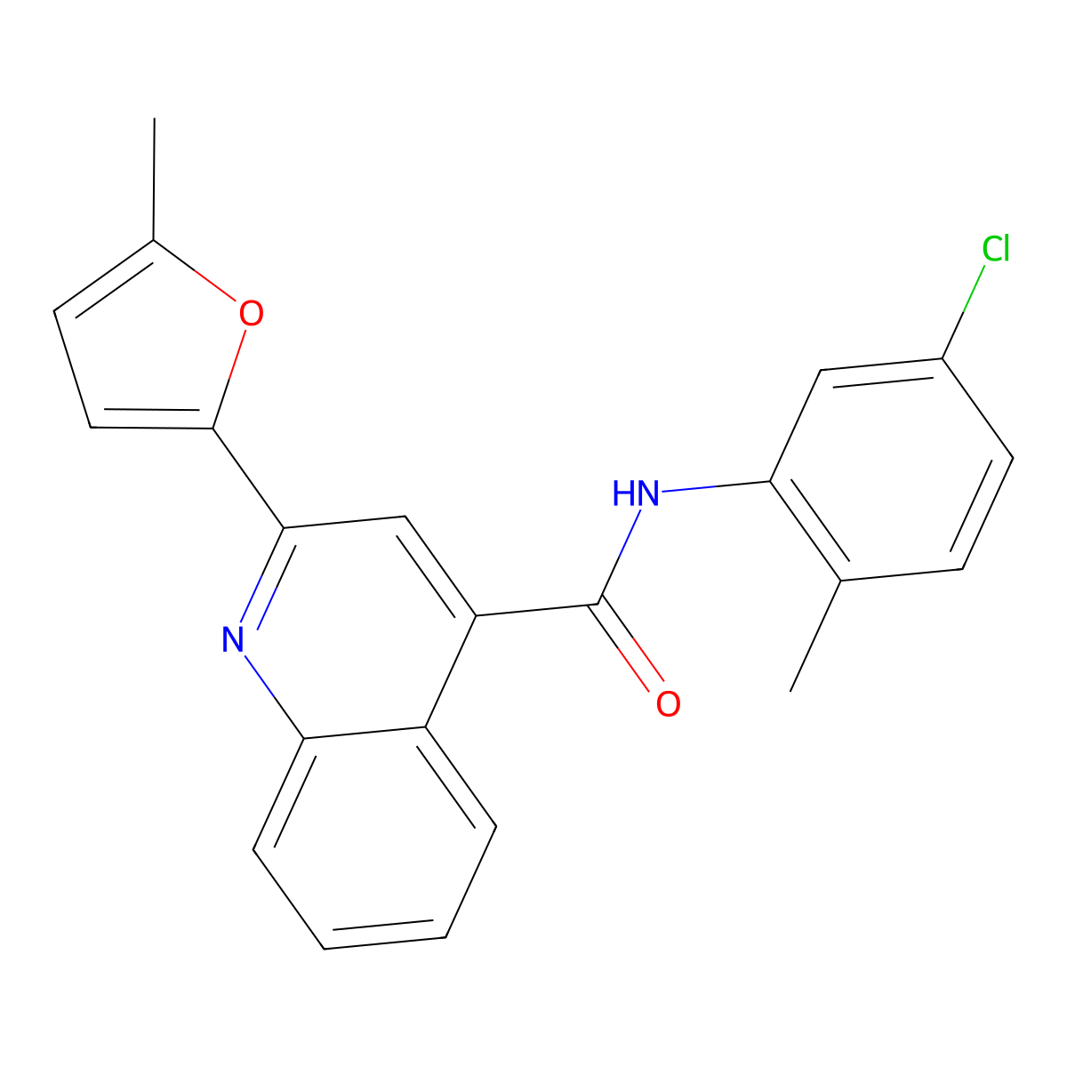 N-(5-chloro-2-methylphenyl)-2-(5-methylfuran-2-yl)quinoline-4-carboxamide molecular structure, CAS 420090-49-9