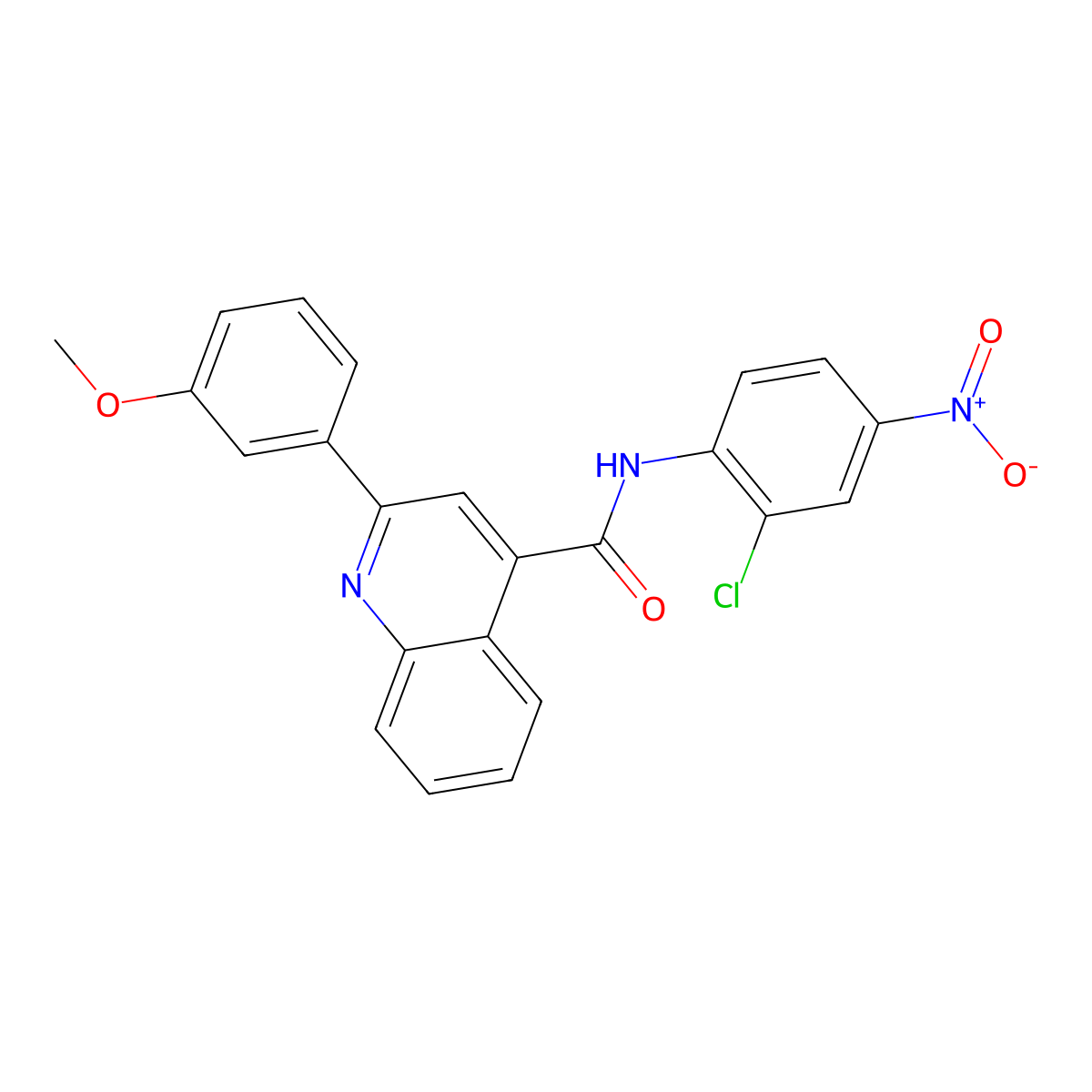 N-(2-chloro-4-nitrophenyl)-2-(3-methoxyphenyl)quinoline-4-carboxamide molecular structure, CAS 420090-51-3
