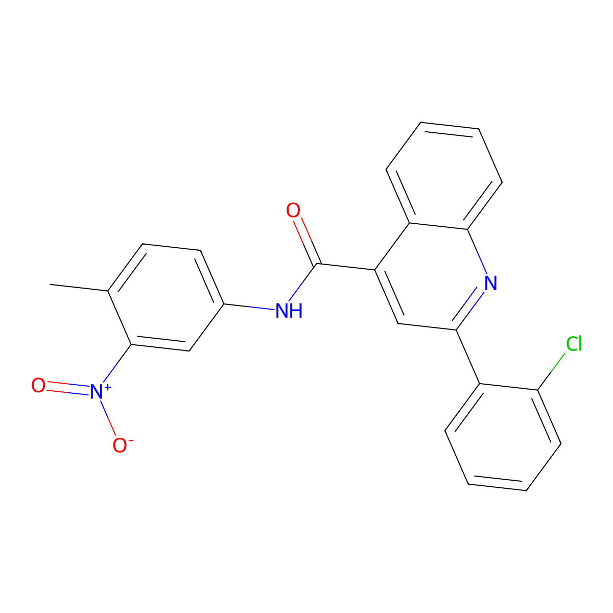 2-(2-chlorophenyl)-N-(4-methyl-3-nitrophenyl)quinoline-4-carboxamide molecular structure, CAS 420090-56-8