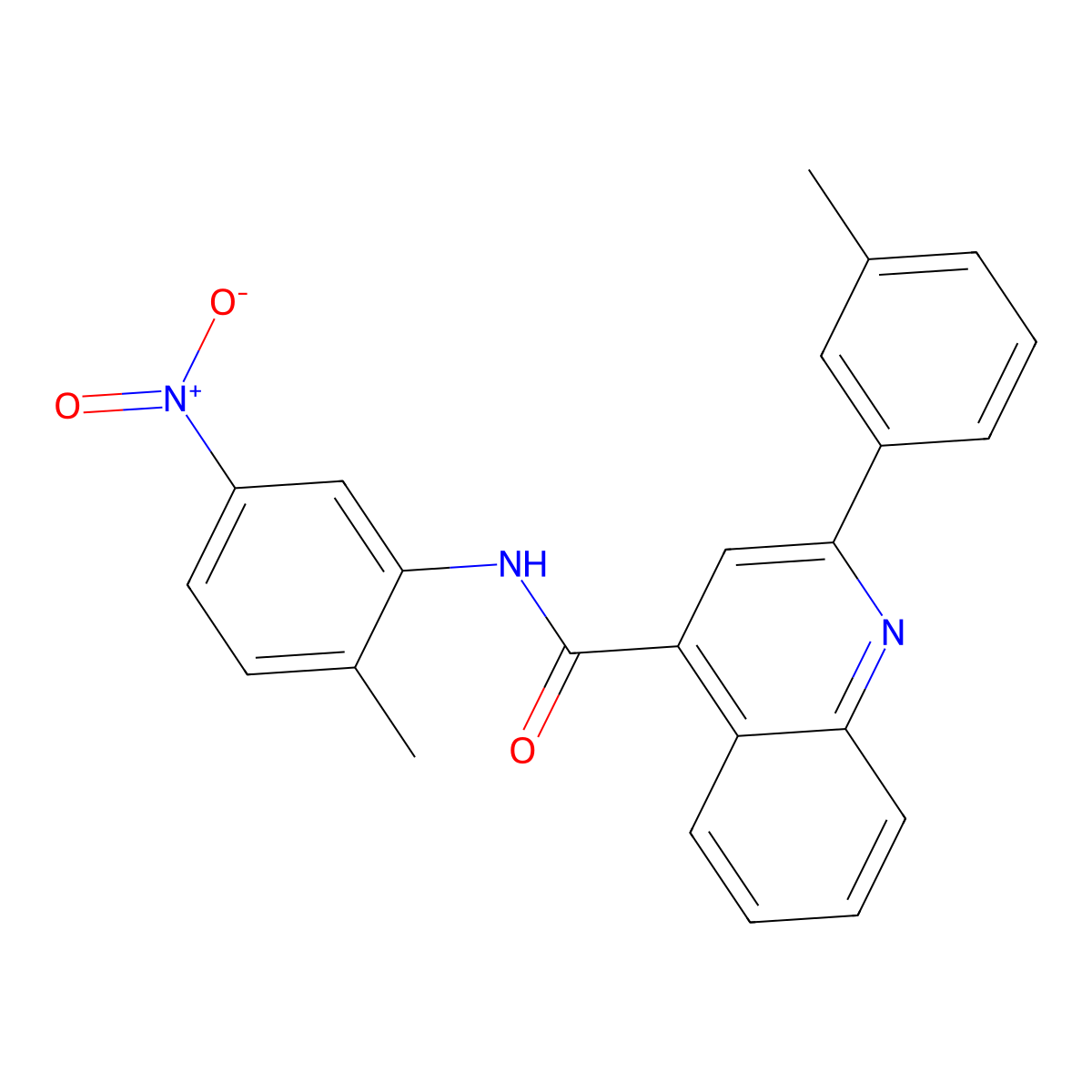 N-(2-methyl-5-nitrophenyl)-2-(3-methylphenyl)quinoline-4-carboxamide molecular structure, CAS 420090-62-6