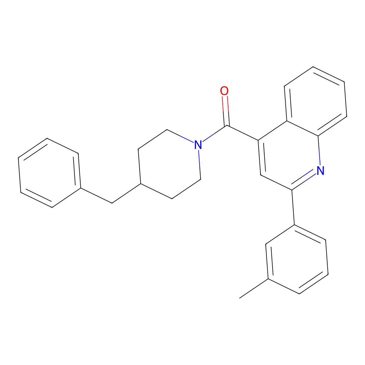 (4-Benzylpiperidin-1-yl)-[2-(3-methylphenyl)quinolin-4-yl]methanone molecular structure, CAS 420090-68-2