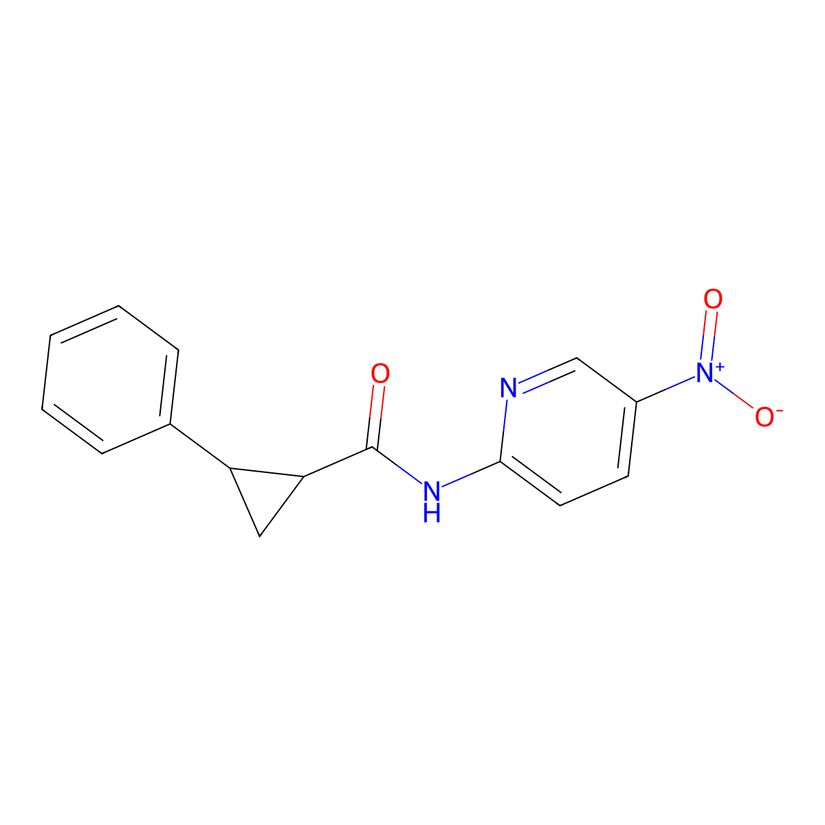 N-(5-nitropyridin-2-yl)-2-phenylcyclopropanecarboxamide molecular structure, CAS 420090-83-1
