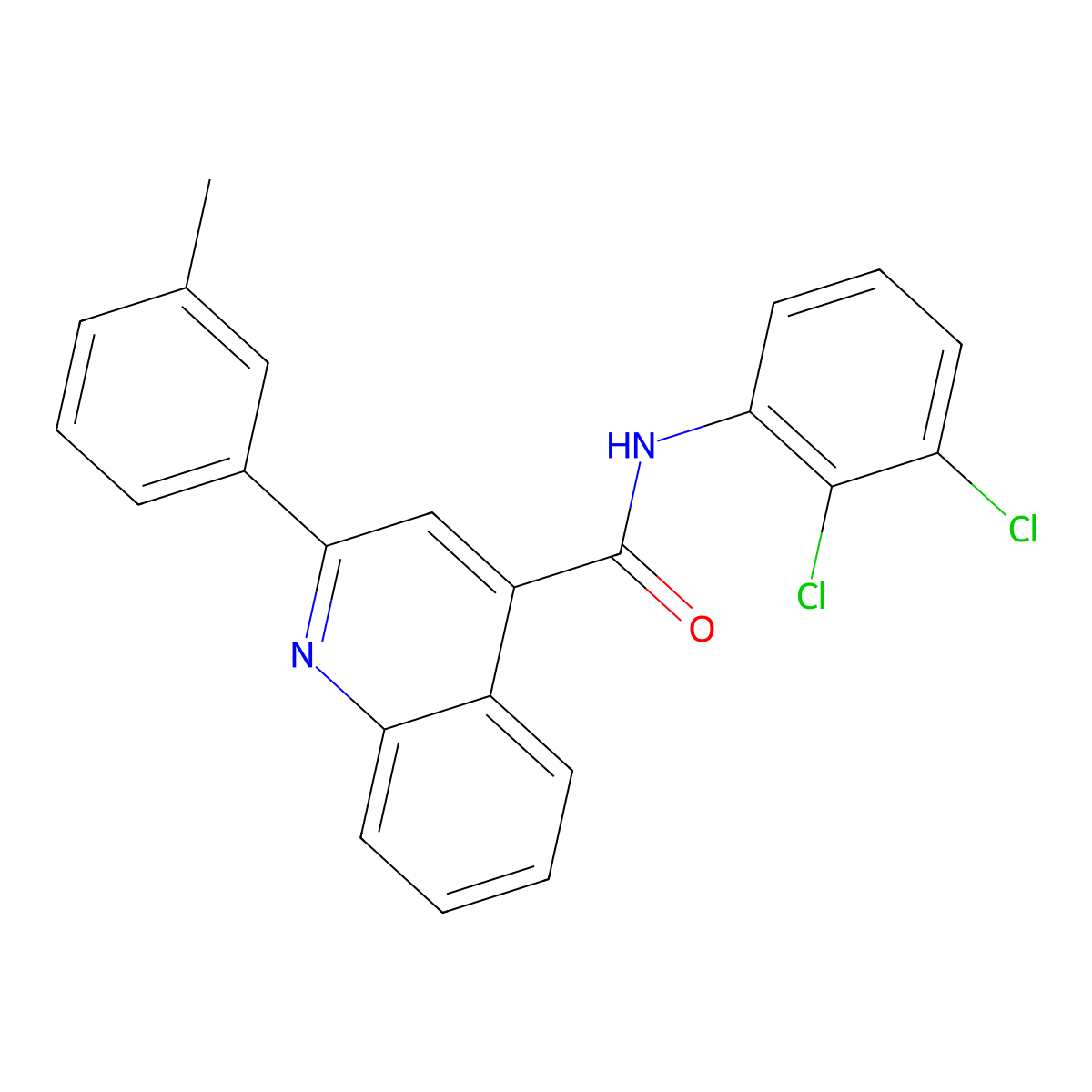 N-(2,3-dichlorophenyl)-2-(3-methylphenyl)quinoline-4-carboxamide molecular structure, CAS 420090-87-5