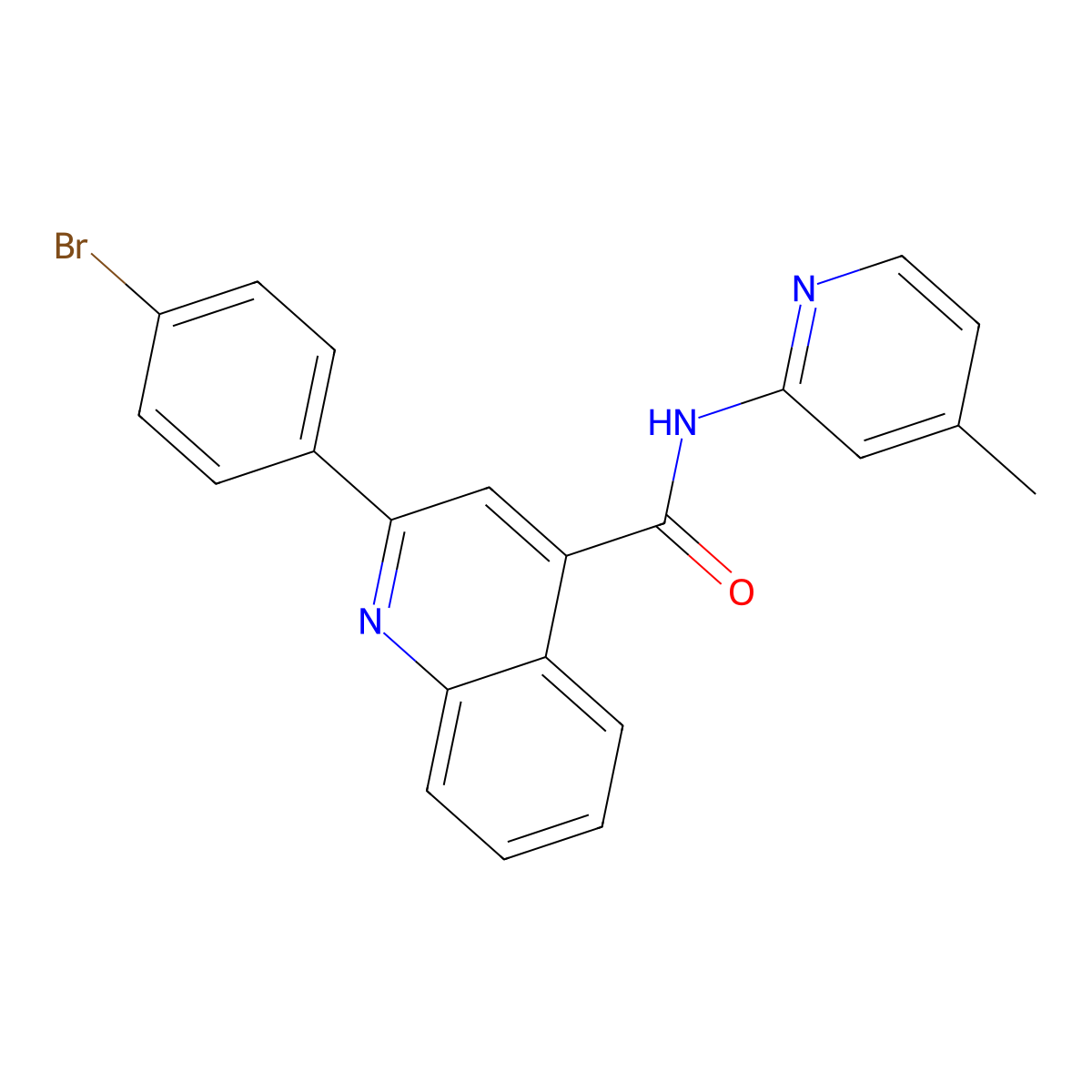 2-(4-bromophenyl)-N-(4-methylpyridin-2-yl)quinoline-4-carboxamide molecular structure, CAS 420090-89-7