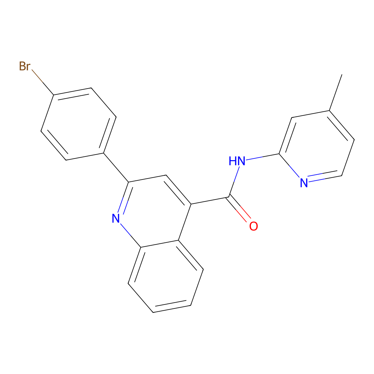 2-(4-bromophenyl)-N-(4-methylpyridin-2-yl)quinoline-4-carboxamide molecular structure, CAS 420090-89-7