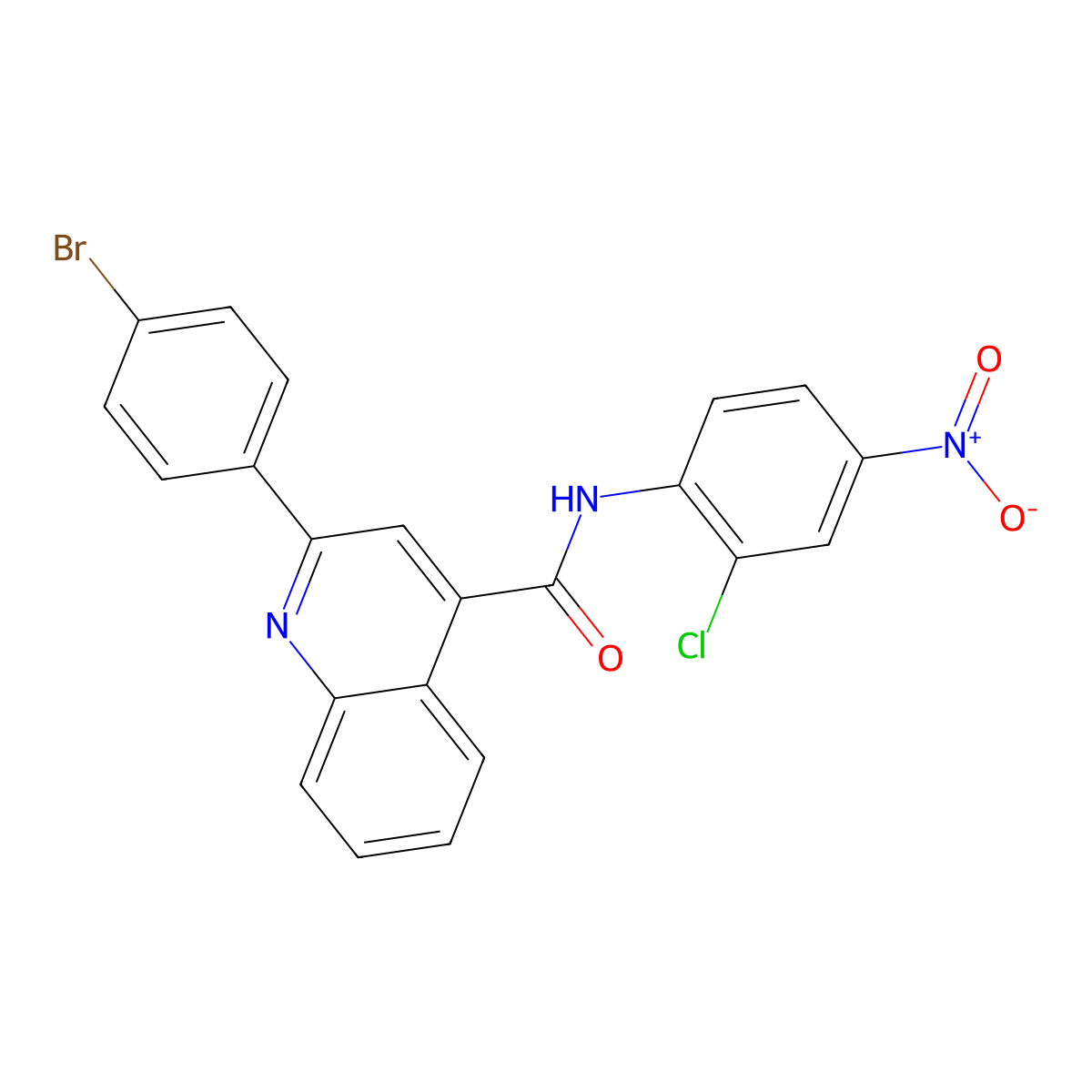 2-(4-bromophenyl)-N-(2-chloro-4-nitrophenyl)quinoline-4-carboxamide molecular structure, CAS 420091-01-6