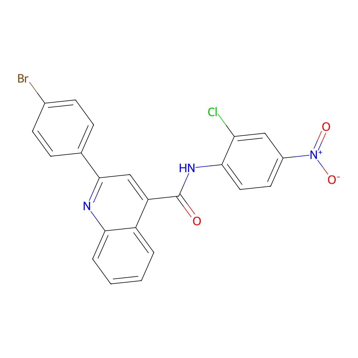 2-(4-bromophenyl)-N-(2-chloro-4-nitrophenyl)quinoline-4-carboxamide molecular structure, CAS 420091-01-6