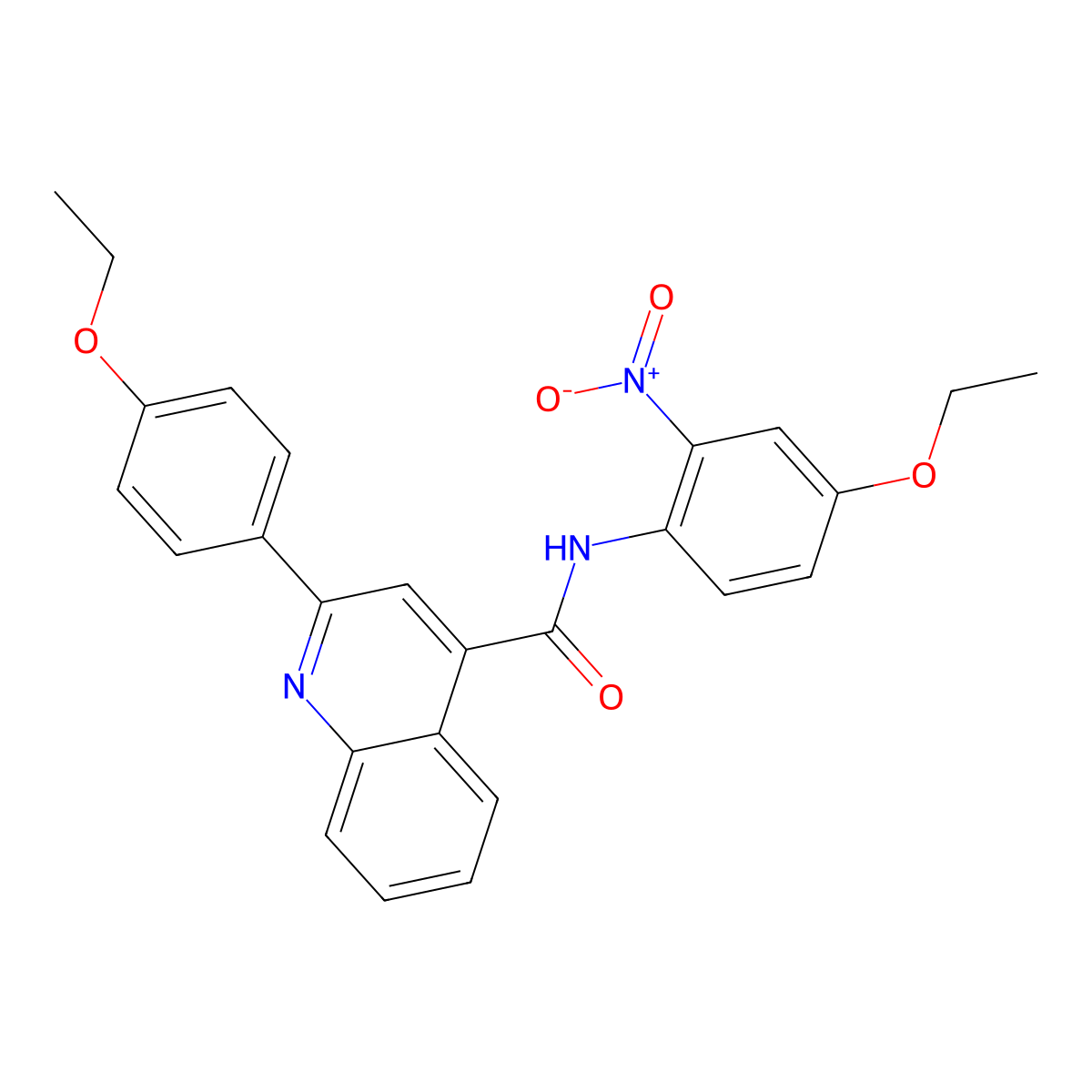 N-{4-ethoxy-2-nitrophenyl}-2-(4-ethoxyphenyl)-4-quinolinecarboxamide molecular structure, CAS 420091-22-1
