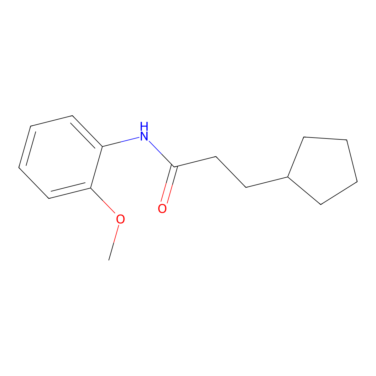 3-cyclopentyl-N-(2-methoxyphenyl)propanamide molecular structure, CAS 420091-24-3