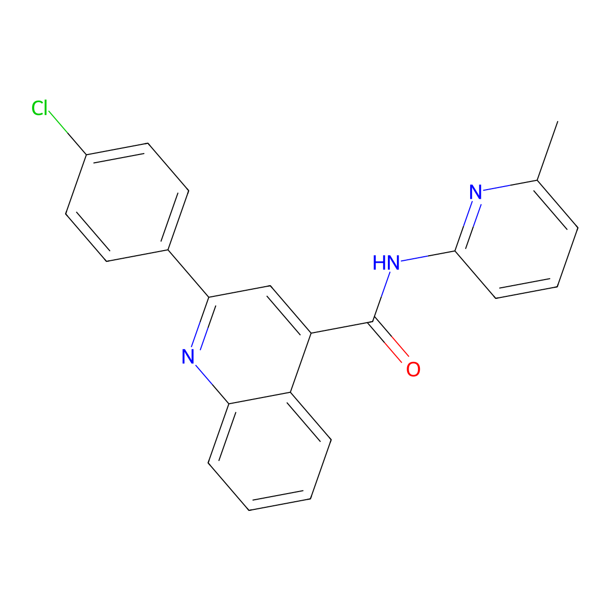 2-(4-chlorophenyl)-N-(6-methylpyridin-2-yl)quinoline-4-carboxamide molecular structure, CAS 420091-98-1