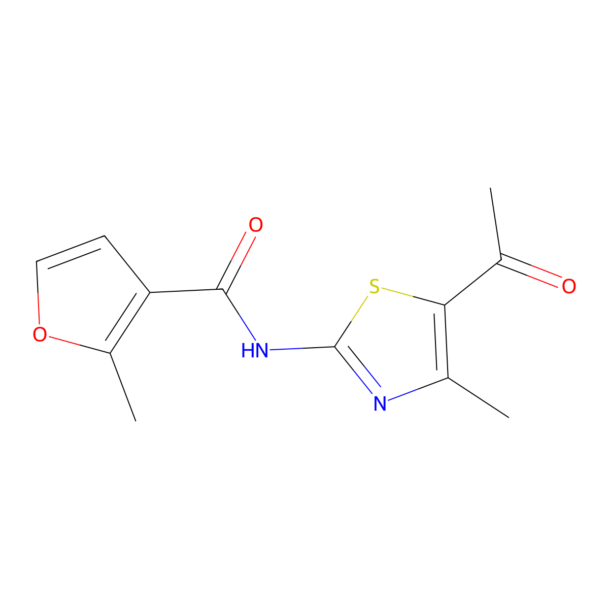N-(5-acetyl-4-methyl-1,3-thiazol-2-yl)-2-methylfuran-3-carboxamide molecular structure, CAS 420092-06-4