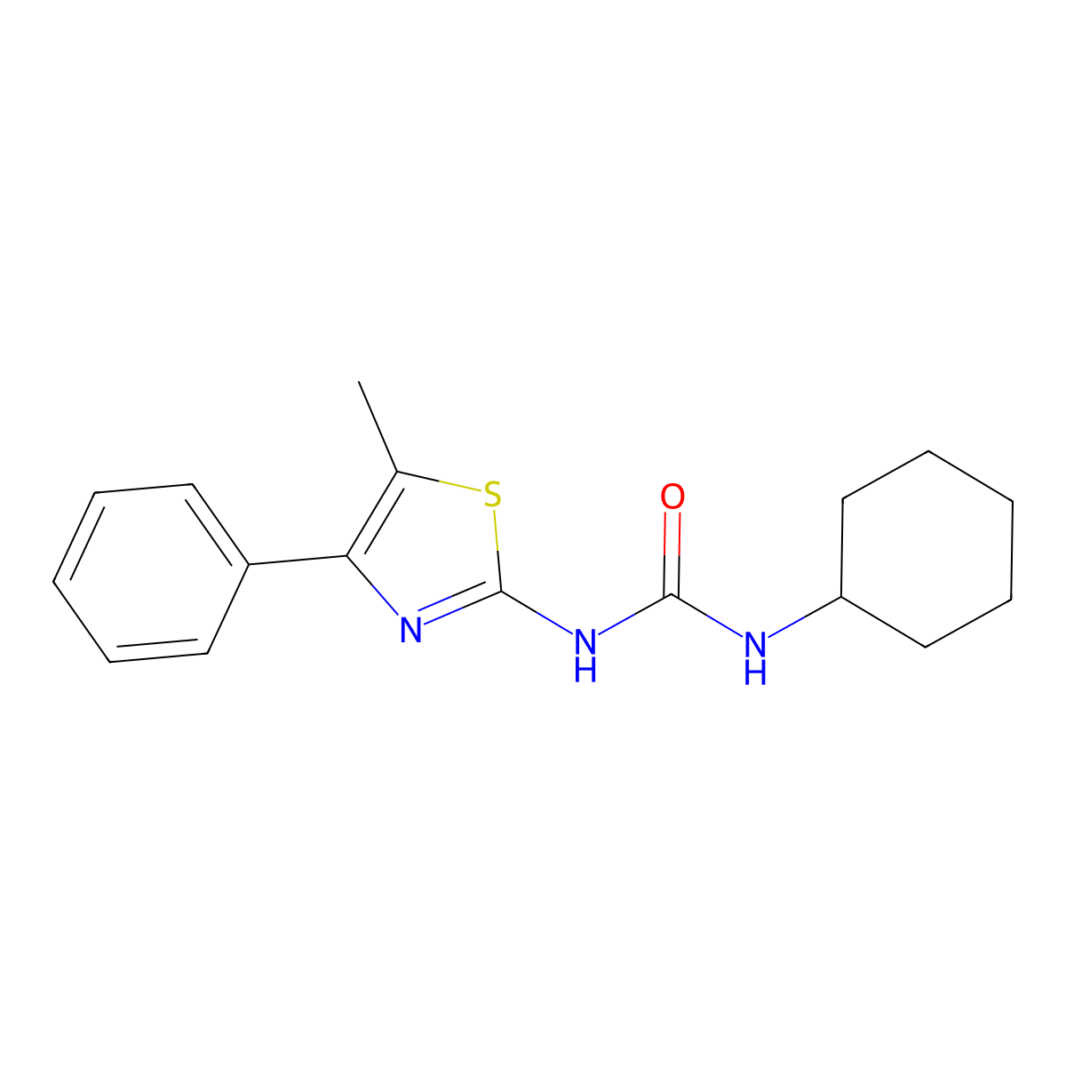 1-Cyclohexyl-3-(5-methyl-4-phenyl-1,3-thiazol-2-yl)urea molecular structure, CAS 420092-19-9