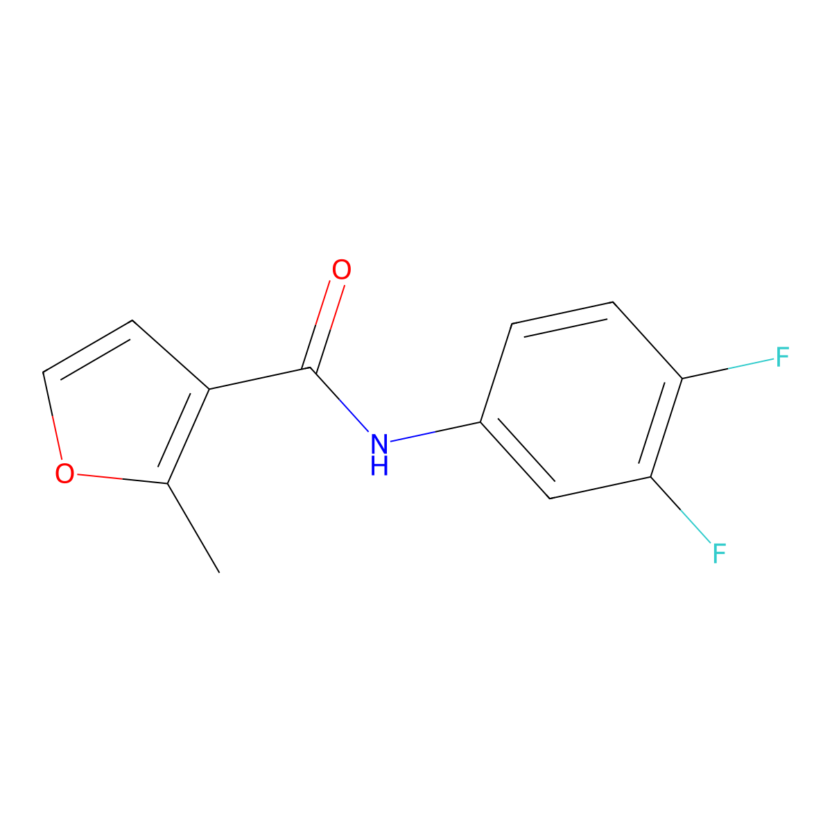 N-(3,4-difluorophenyl)-2-methylfuran-3-carboxamide molecular structure, CAS 420092-30-4