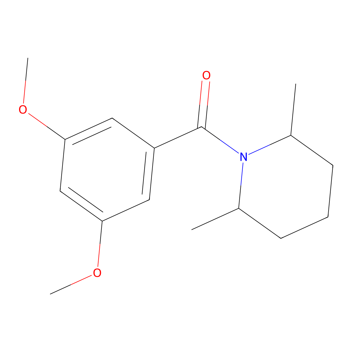 (3,5-Dimethoxyphenyl)(2,6-dimethylpiperidin-1-yl)methanone molecular structure, CAS 420092-64-4