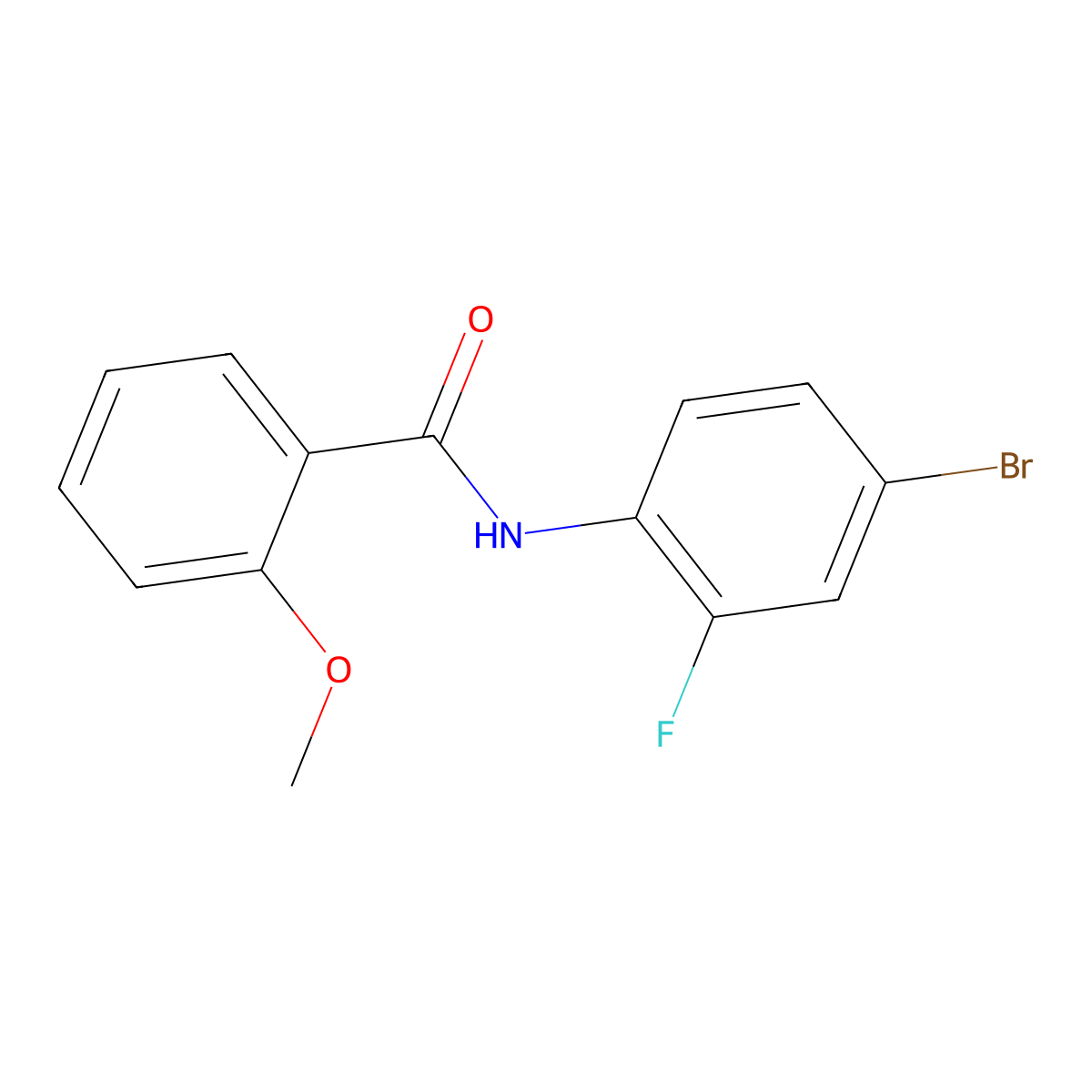 N-(4-bromo-2-fluorophenyl)-2-methoxybenzamide molecular structure, CAS 420092-67-7