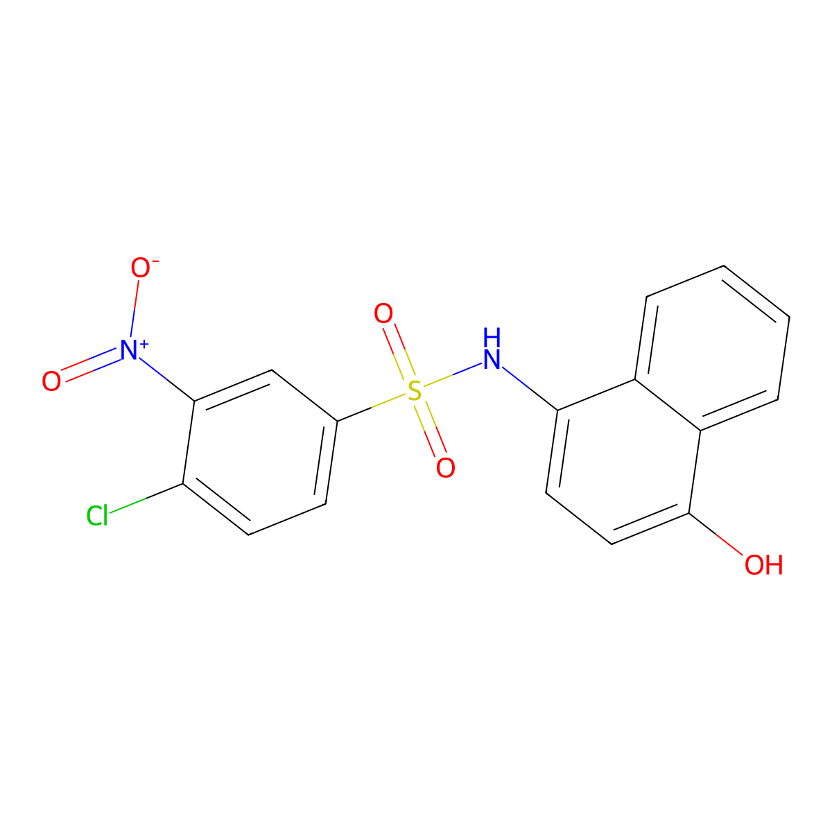 4-chloro-N-(4-hydroxynaphthalen-1-yl)-3-nitrobenzenesulfonamide molecular structure, CAS 420092-79-1