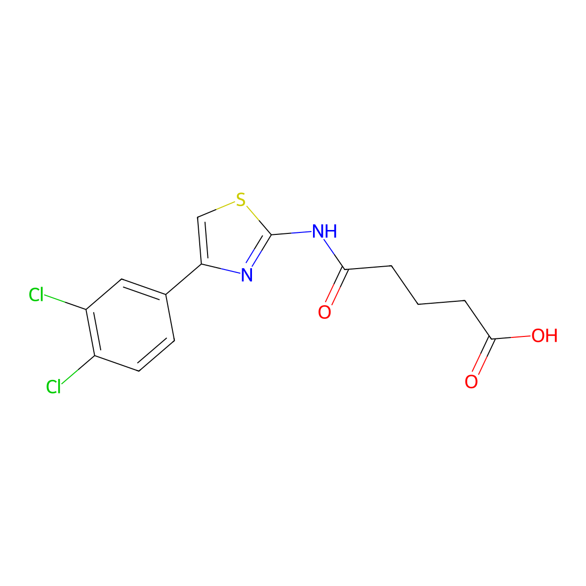 5-[[4-(3,4-Dichlorophenyl)-2-thiazolyl]amino]-5-oxopentanoic acid molecular structure, CAS 420092-80-4