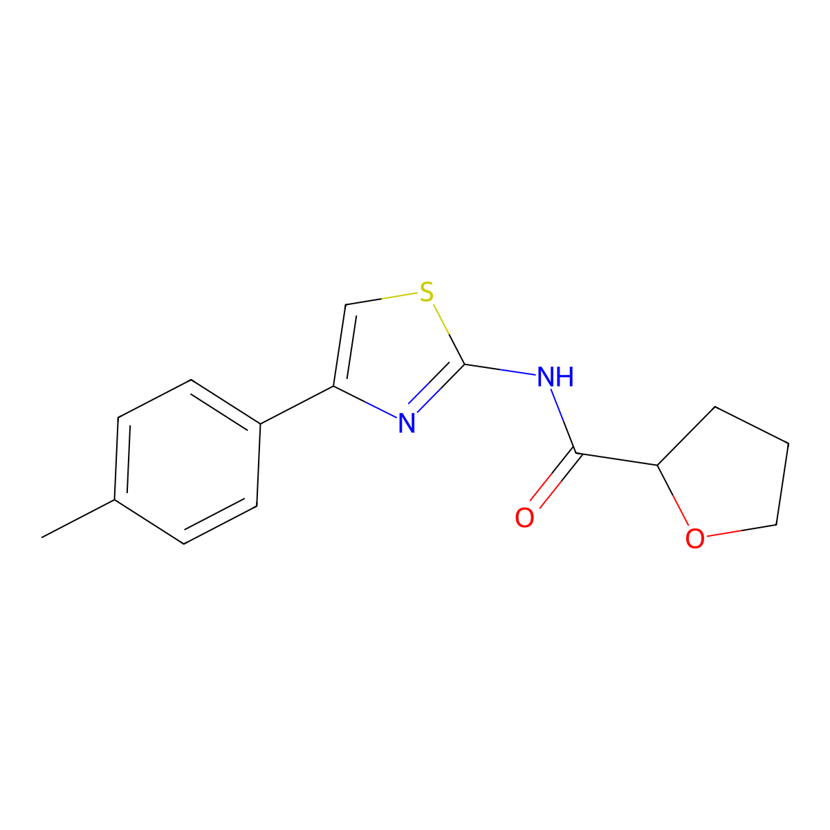 N-[4-(4-methylphenyl)-1,3-thiazol-2-yl]oxolane-2-carboxamide molecular structure, CAS 420092-94-0