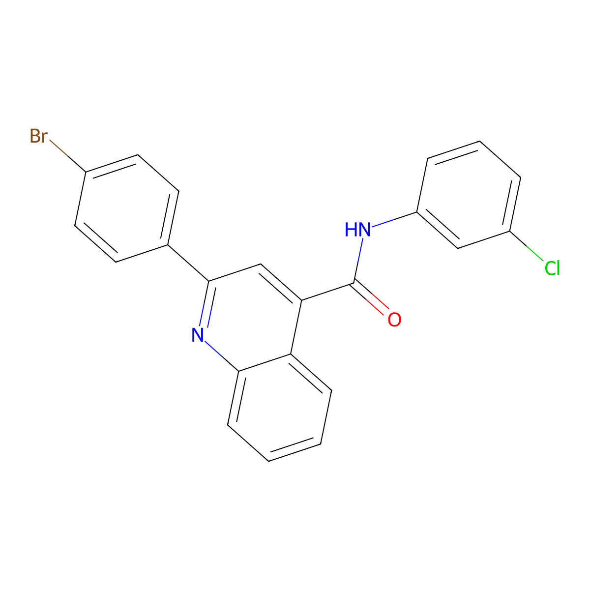 2-(4-bromophenyl)-N-(3-chlorophenyl)quinoline-4-carboxamide molecular structure, CAS 420093-01-2
