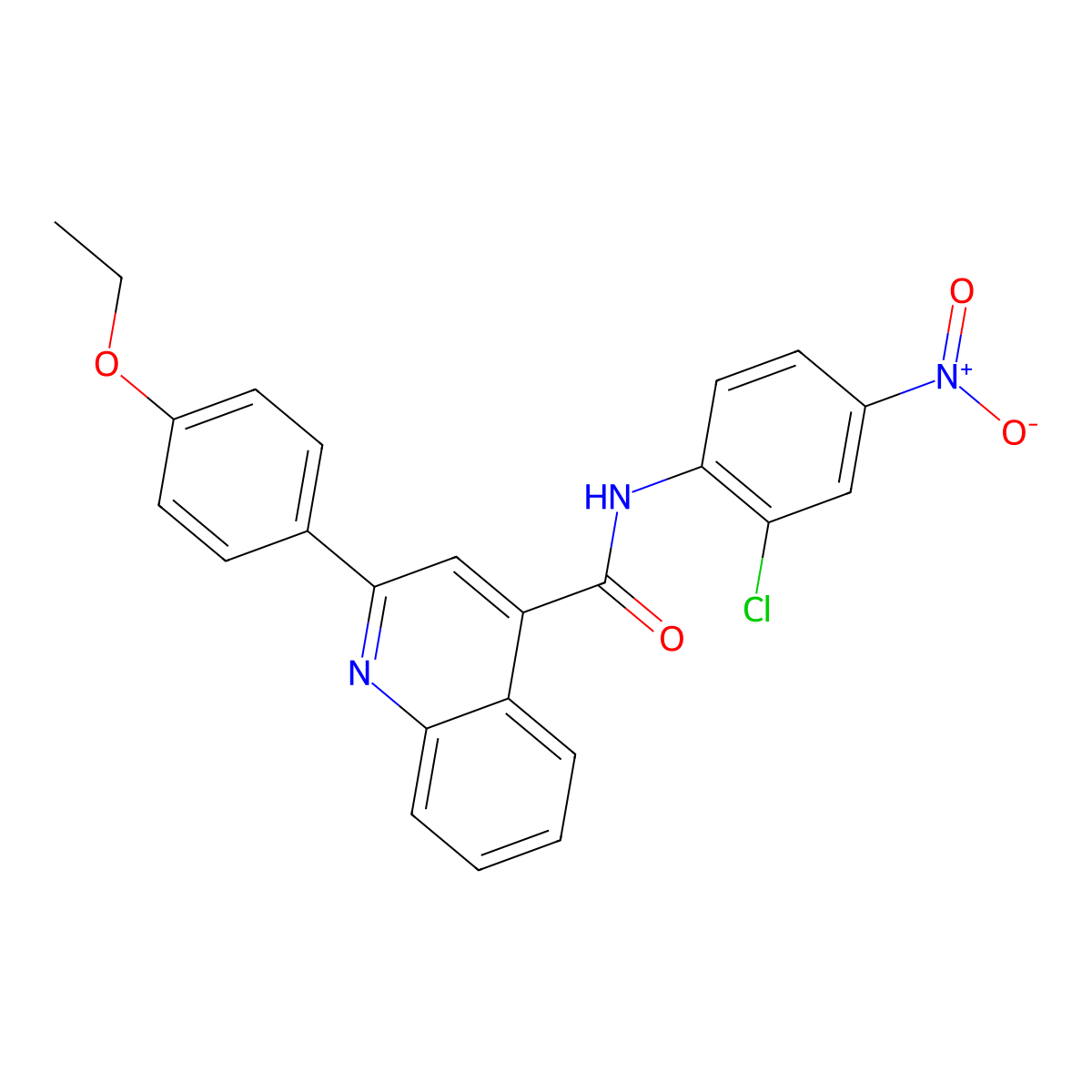 N-(2-chloro-4-nitrophenyl)-2-(4-ethoxyphenyl)quinoline-4-carboxamide molecular structure, CAS 420093-29-4