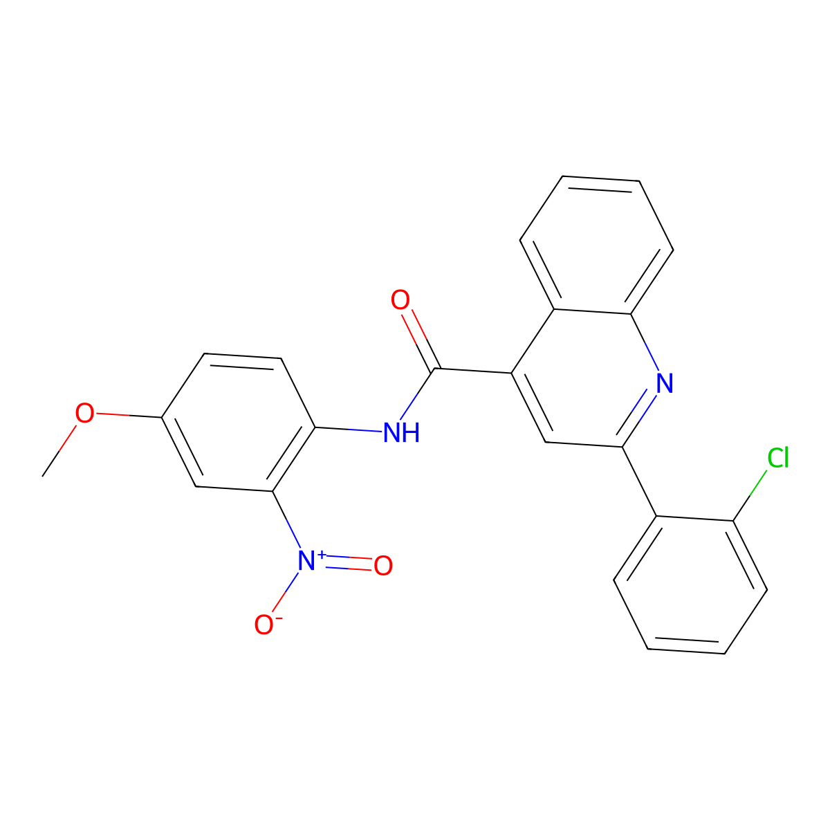 2-(2-chlorophenyl)-N-(4-methoxy-2-nitrophenyl)quinoline-4-carboxamide molecular structure, CAS 420093-44-3