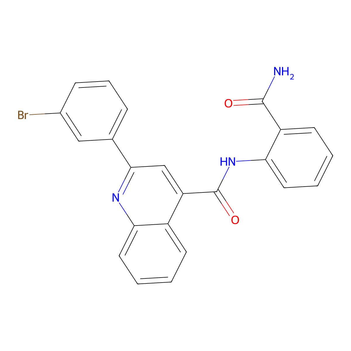 2-(3-bromophenyl)-N-(2-carbamoylphenyl)quinoline-4-carboxamide molecular structure, CAS 420093-77-2
