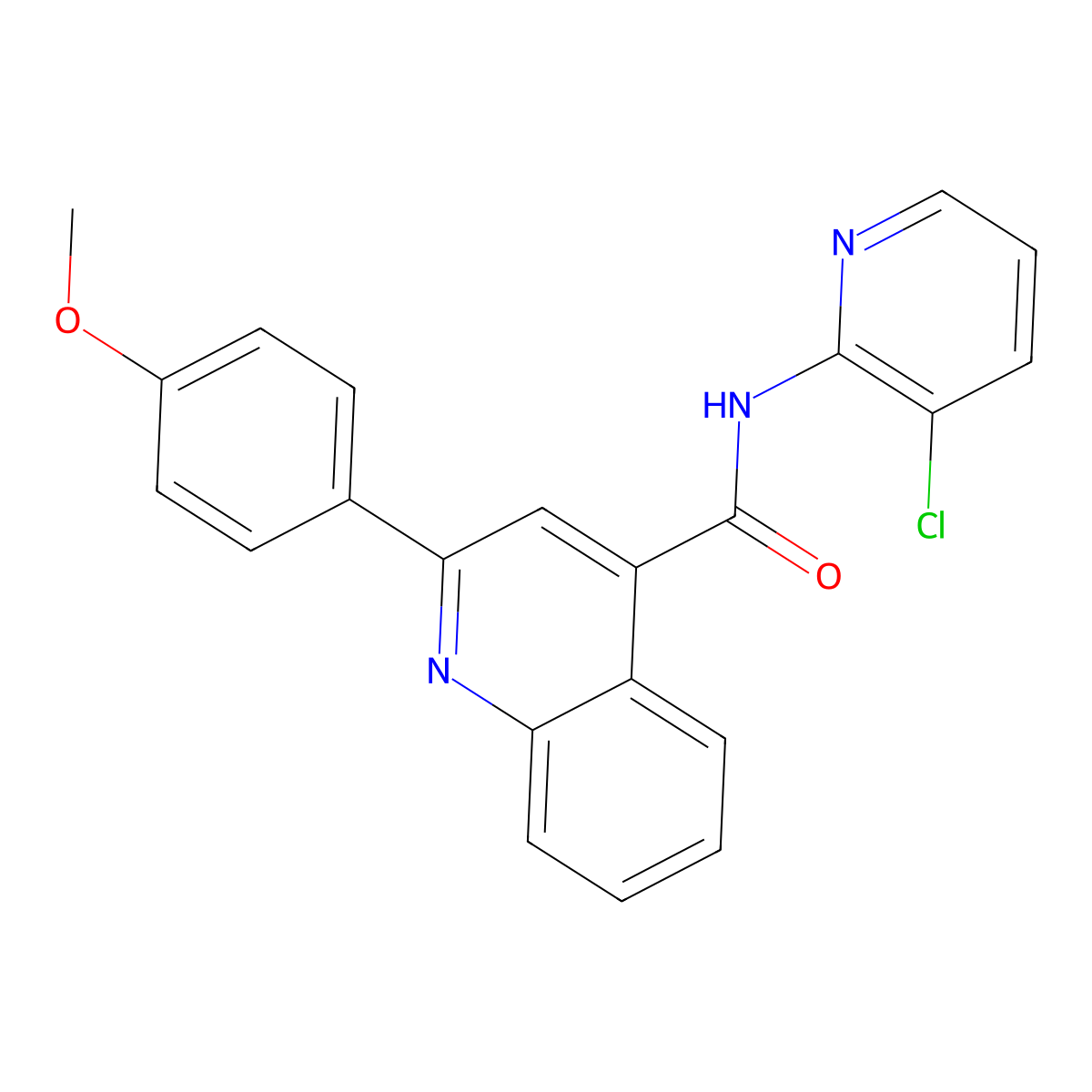 N-(3-chloropyridin-2-yl)-2-(4-methoxyphenyl)quinoline-4-carboxamide molecular structure, CAS 420093-82-9