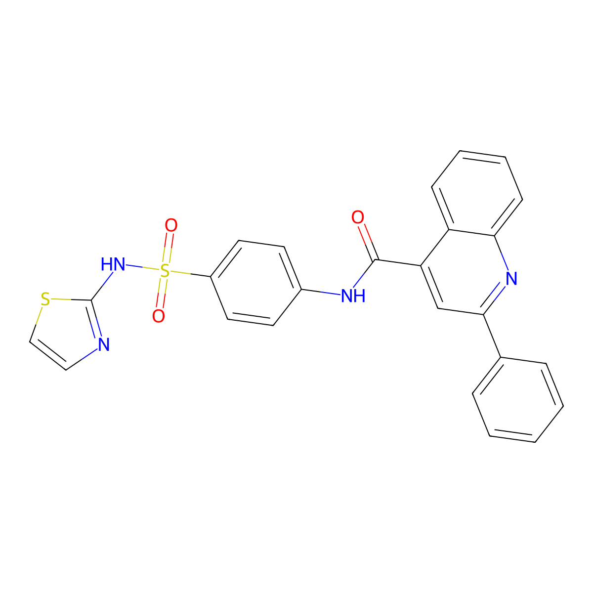 2-phenyl-N-[4-(2-thiazolylsulfamoyl)phenyl]-4-quinolinecarboxamide molecular structure, CAS 420093-86-3