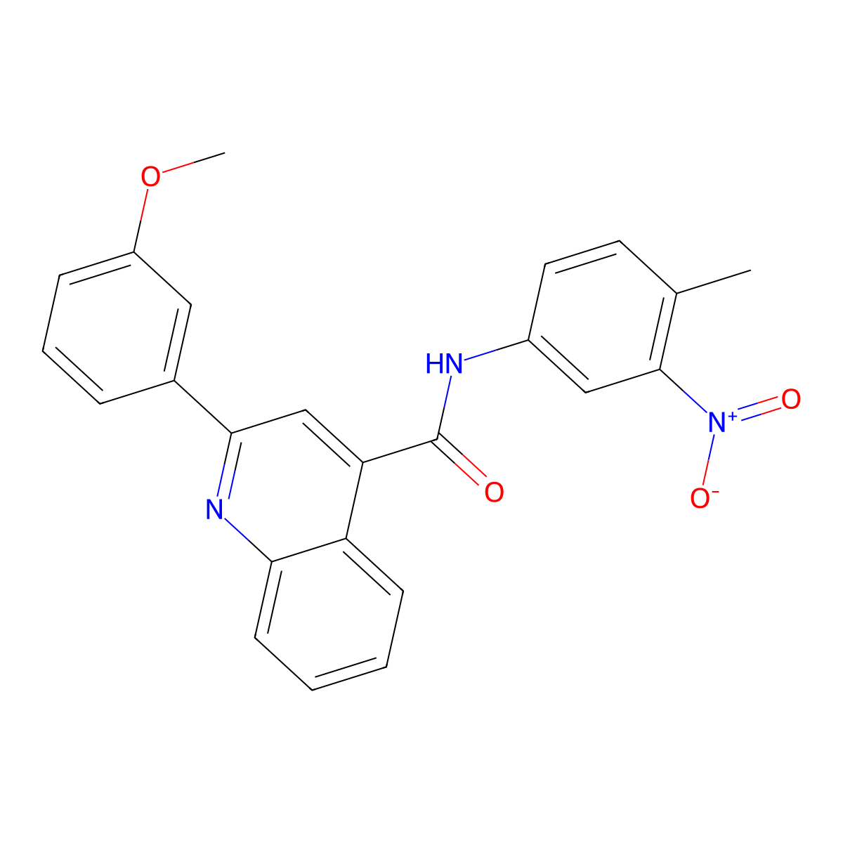 2-(3-methoxyphenyl)-N-(4-methyl-3-nitrophenyl)quinoline-4-carboxamide molecular structure, CAS 420093-90-9