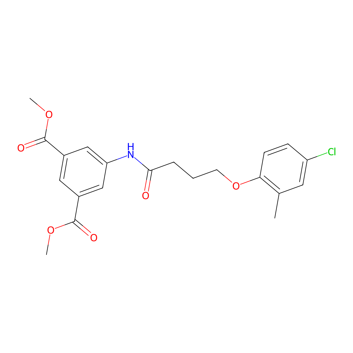 Dimethyl 5-[4-(4-chloro-2-methylphenoxy)butanoylamino]benzene-1,3-dicarboxylate molecular structure, CAS 420093-91-0
