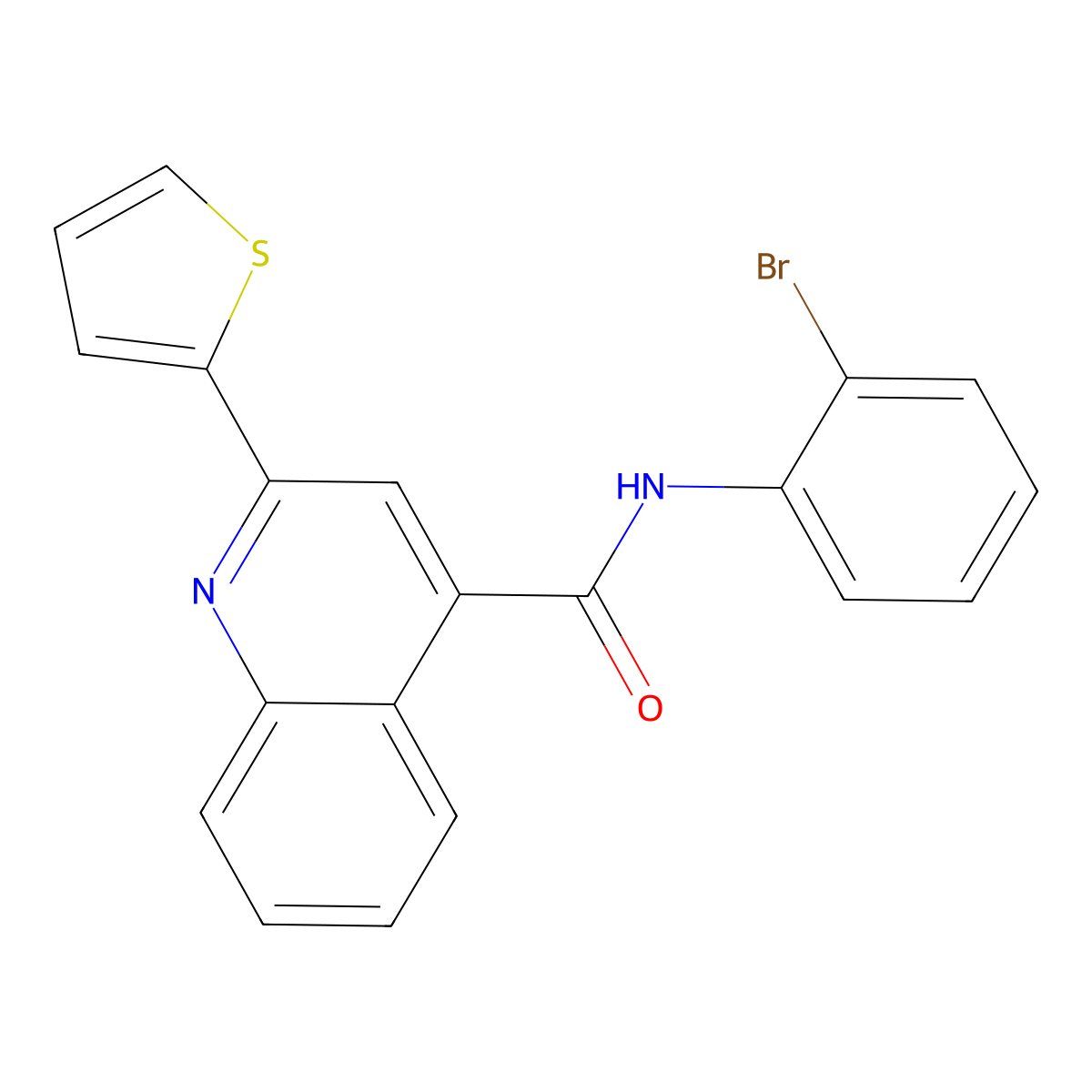N-(2-bromophenyl)-2-thiophen-2-ylquinoline-4-carboxamide molecular structure, CAS 420093-93-2