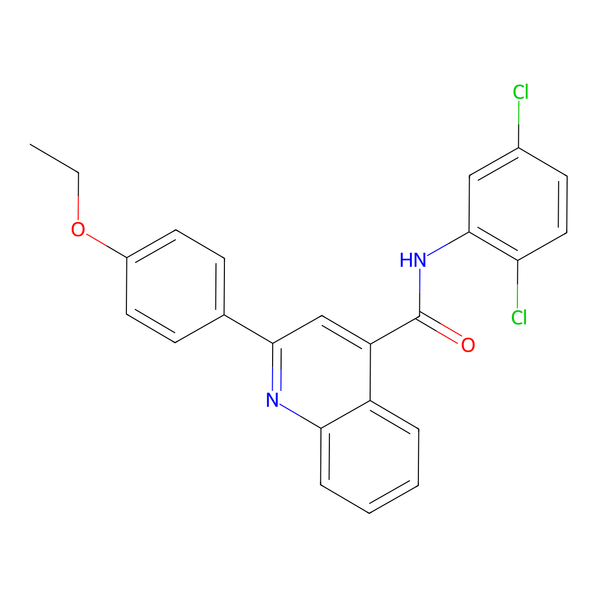 N-(2,5-dichlorophenyl)-2-(4-ethoxyphenyl)quinoline-4-carboxamide molecular structure, CAS 420094-08-2