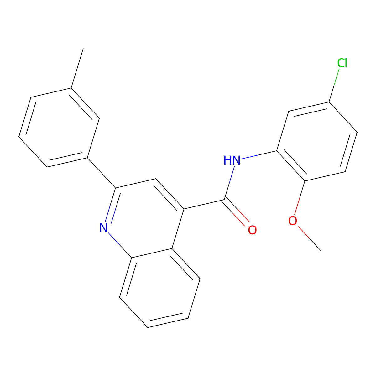 N-(5-chloro-2-methoxyphenyl)-2-(3-methylphenyl)quinoline-4-carboxamide molecular structure, CAS 420094-36-6