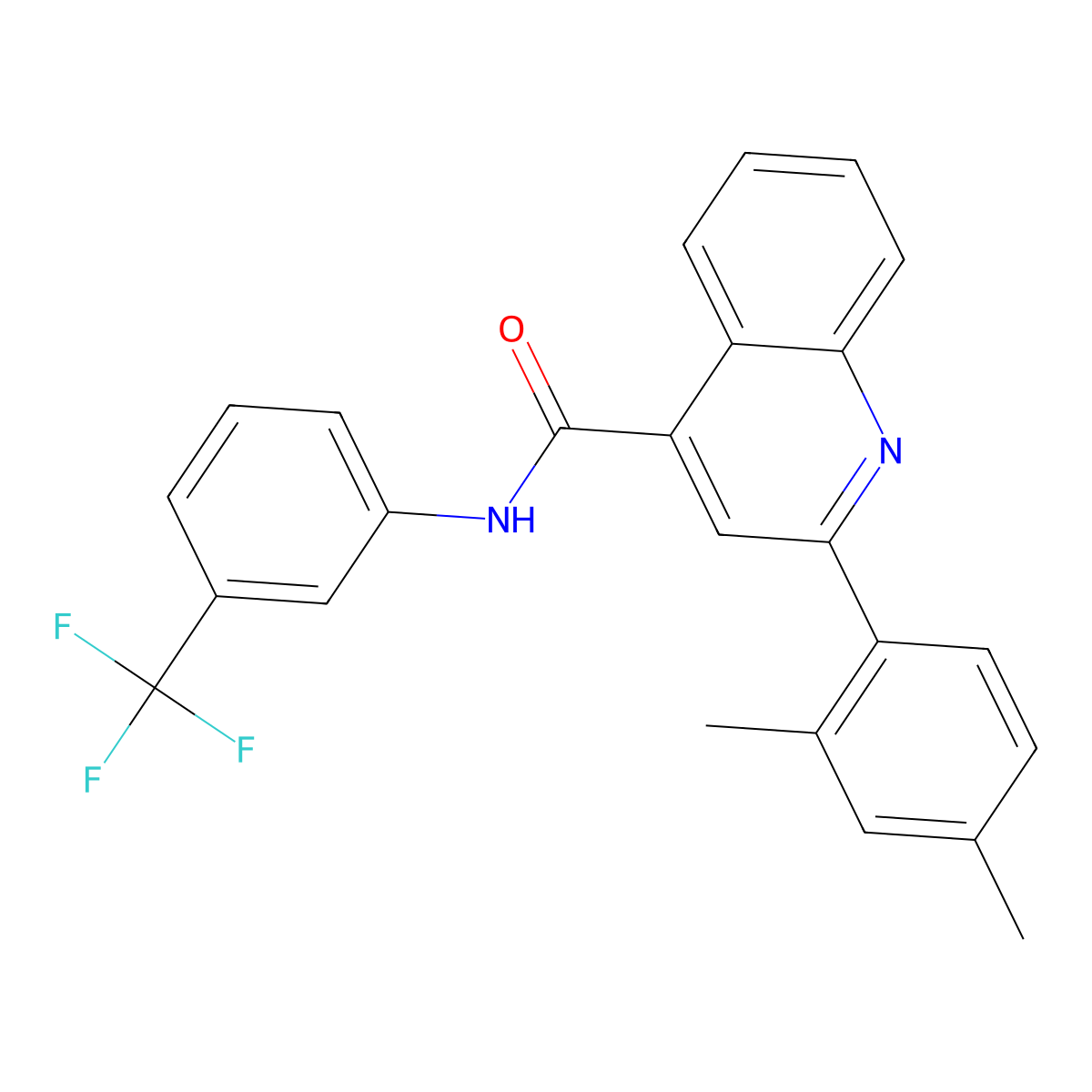 2-(2,4-dimethylphenyl)-N-[3-(trifluoromethyl)phenyl]quinoline-4-carboxamide molecular structure, CAS 420094-53-7