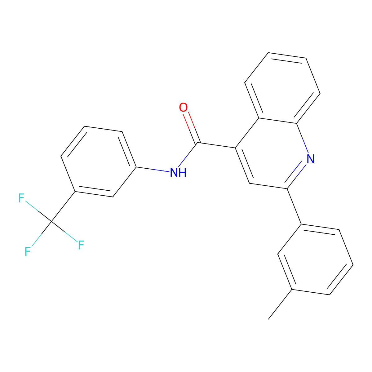 2-(3-methylphenyl)-N-[3-(trifluoromethyl)phenyl]quinoline-4-carboxamide molecular structure, CAS 420094-55-9