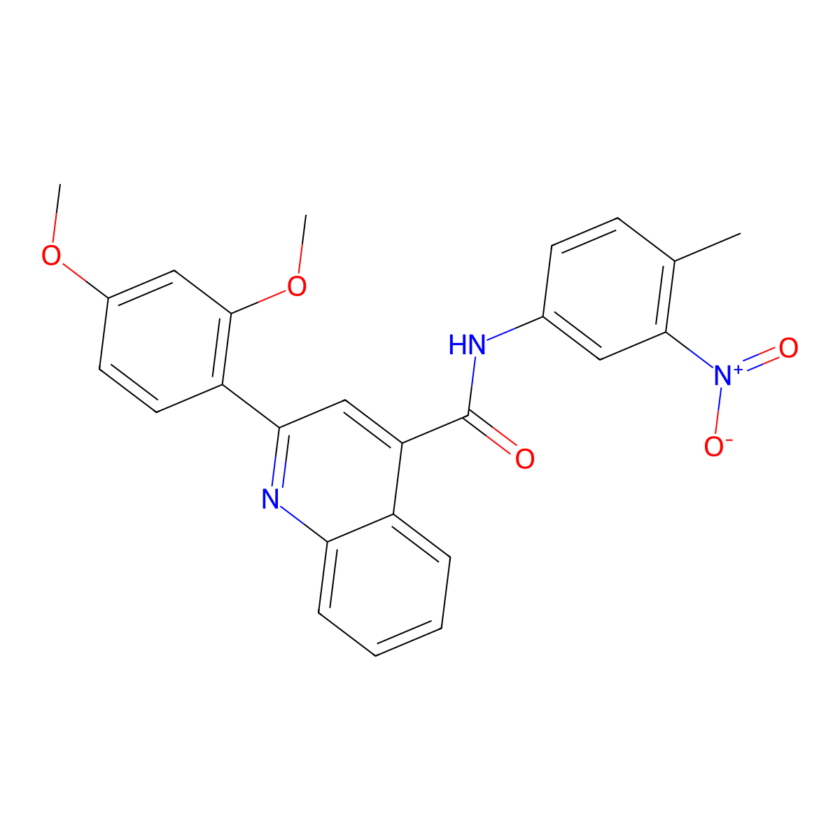 2-(2,4-dimethoxyphenyl)-N-(4-methyl-3-nitrophenyl)quinoline-4-carboxamide molecular structure, CAS 420094-81-1