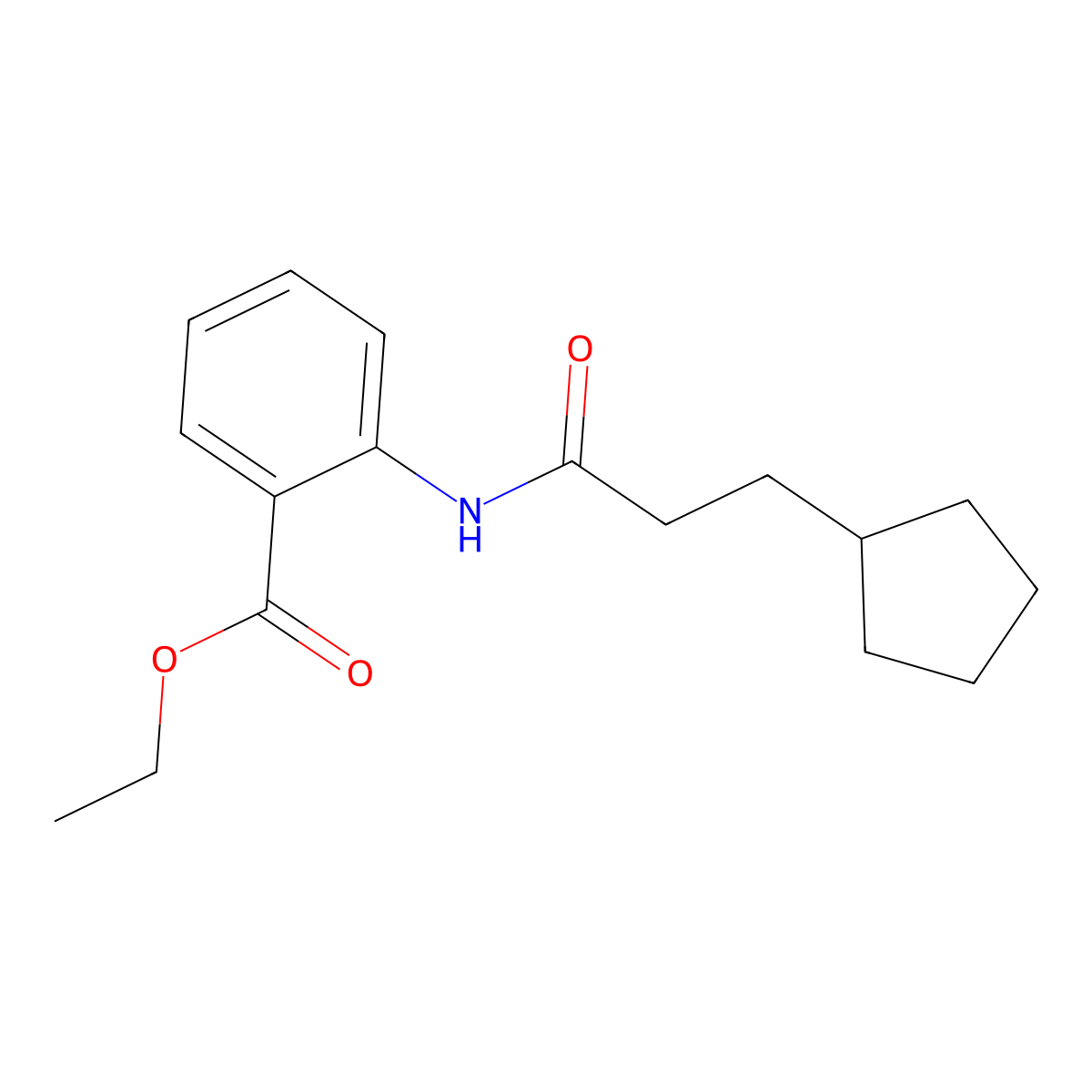 Ethyl 2-(3-cyclopentylpropanoylamino)benzoate molecular structure, CAS 420094-96-8