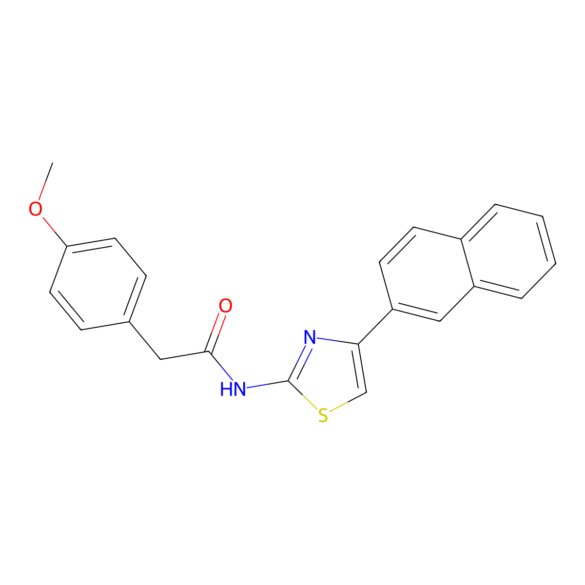 2-(4-methoxyphenyl)-N-[4-(naphthalen-2-yl)-1,3-thiazol-2-yl]acetamide molecular structure, CAS 420095-07-4