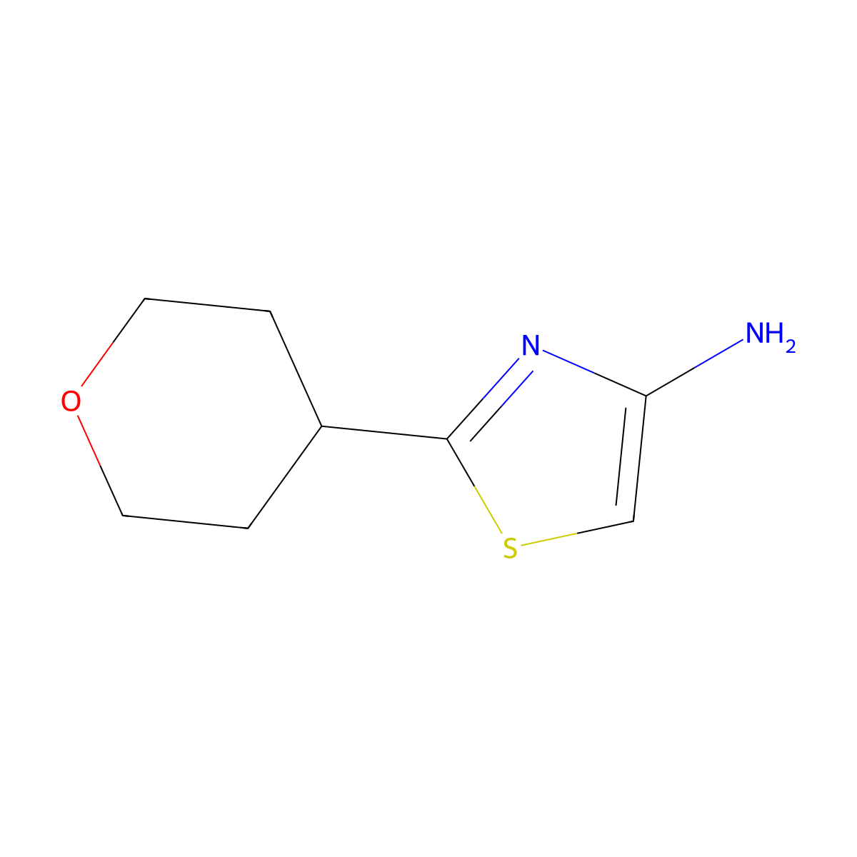 2-(Tetrahydro-2H-pyran-4-yl)thiazol-4-amine molecular structure, CAS 420095-10-9